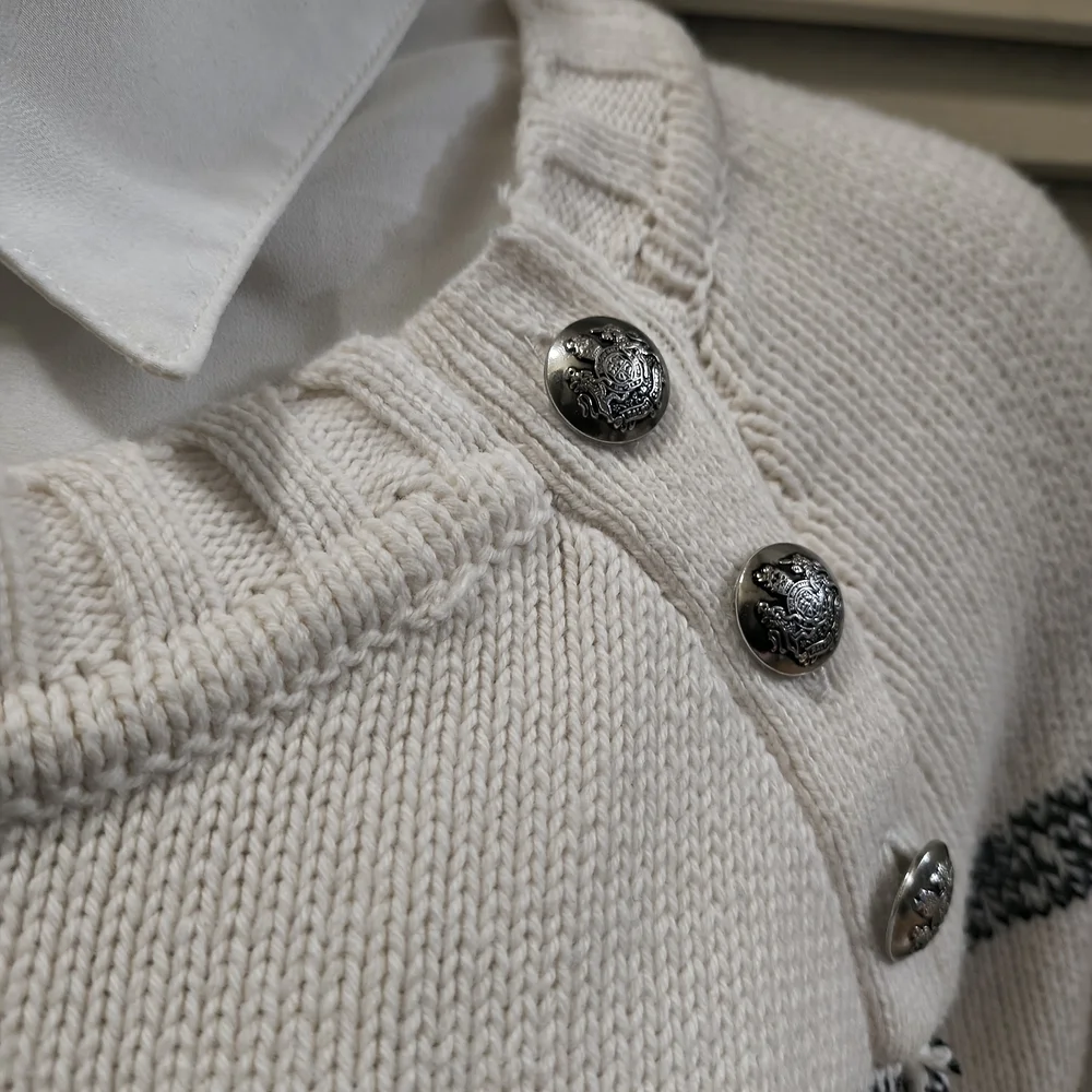 Lauren Ralph Lauren Cream Black Nautical Striped Sweater + RalphLauren Gift Box